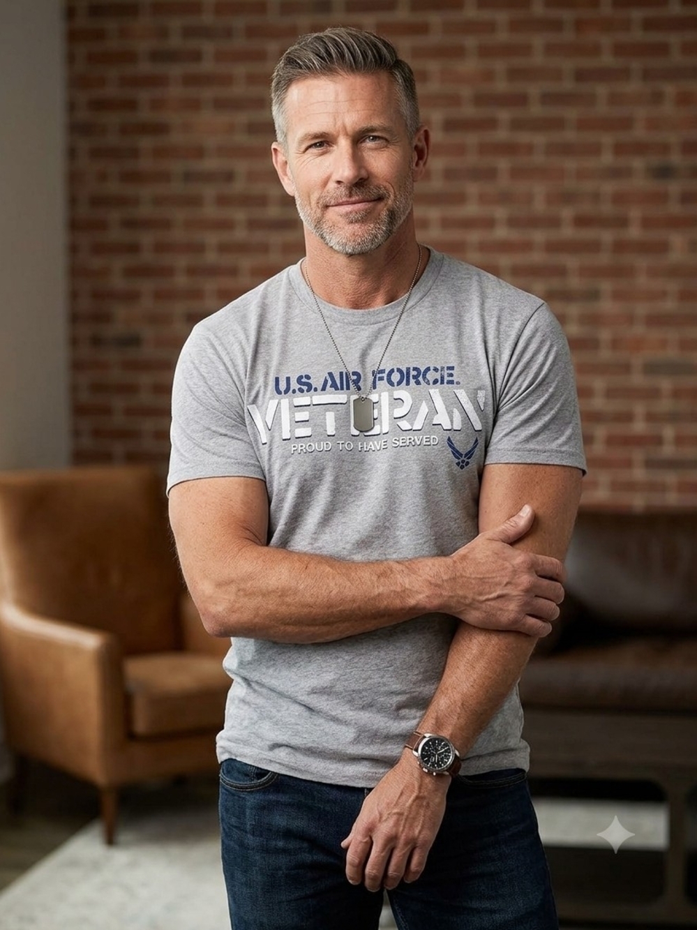 U.S. Air Force Veteran Gray Short-Sleeve Graphic Tee